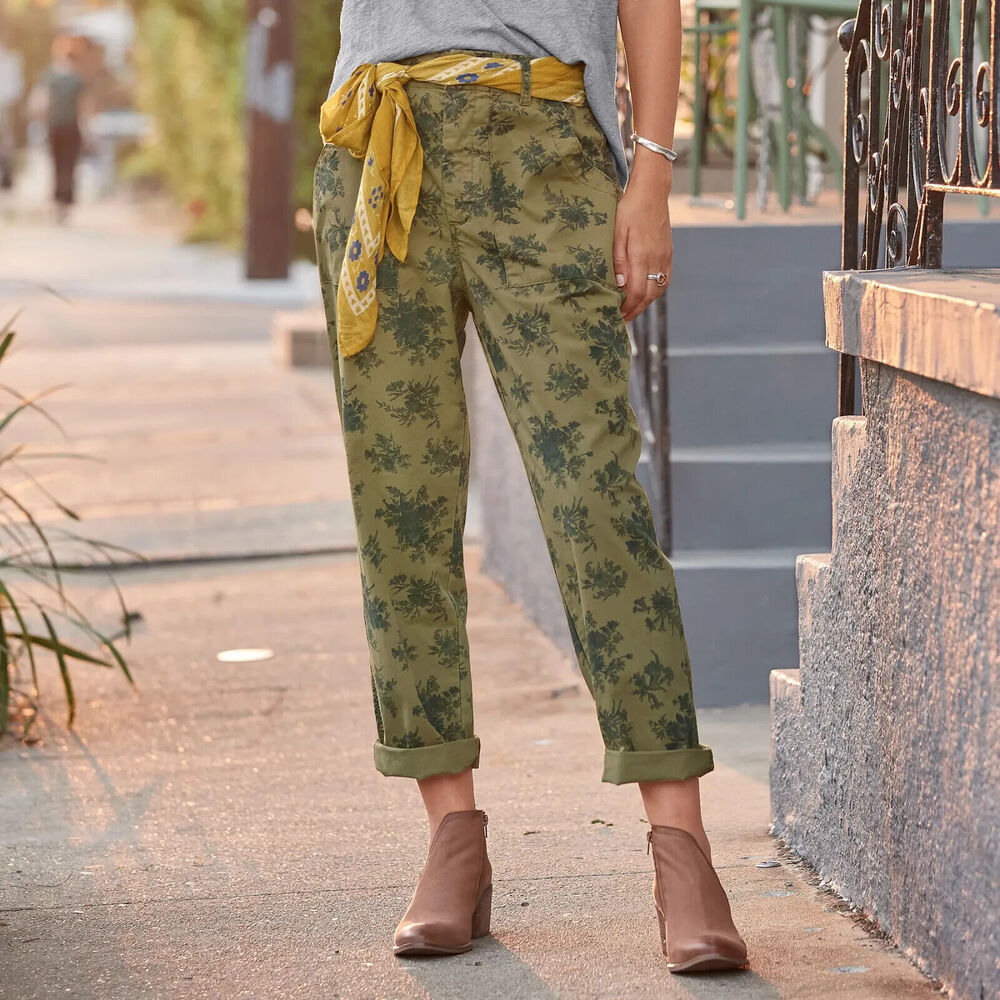 NWT Sundance Berenice Everyday Floral Pants Green Ankle Pant Women’s Size 16 - Picture 1 of 7